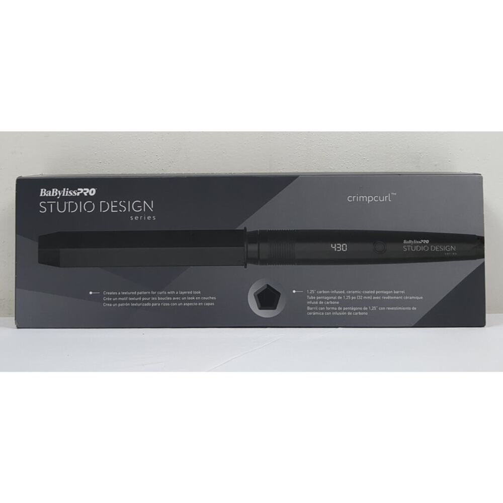 BaByliss Pro Studio Design Series 1.25 Inch Crimpcurl Curling Iron BC1005UC NOB